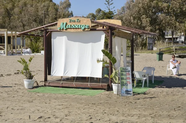 Masážní stan na pláži — Stock fotografie