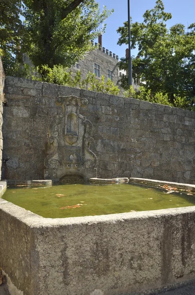 Fontaine en pierre sur mur — Photo