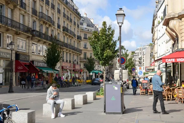 Paris França Setembro 2020 Pessoas Rua Central Paris França — Fotografia de Stock