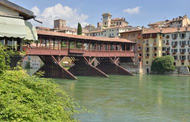 Covered pontoon bridge