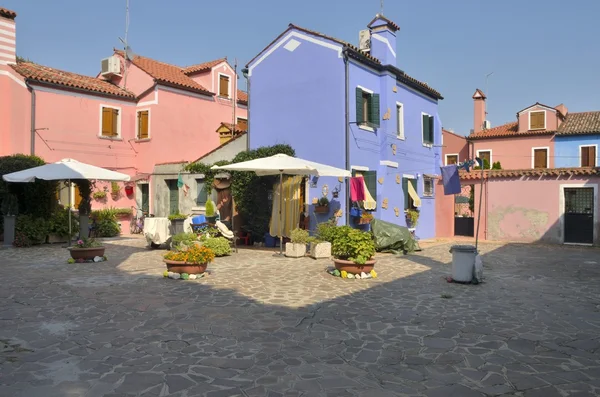 Plac w burano — Zdjęcie stockowe