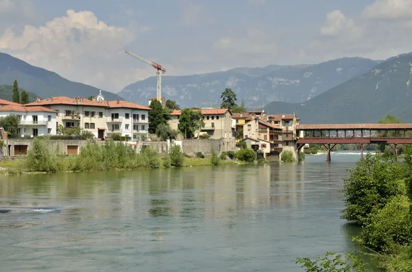 Dorf am Ufer der Brenta — Stockfoto