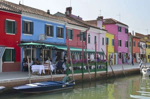 Almoçar em burano — Fotografia de Stock