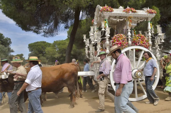 Pilgrimer i vägen till el rocio — Stockfoto