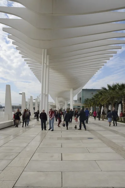 Promenade of Malaga port — Stock Photo, Image