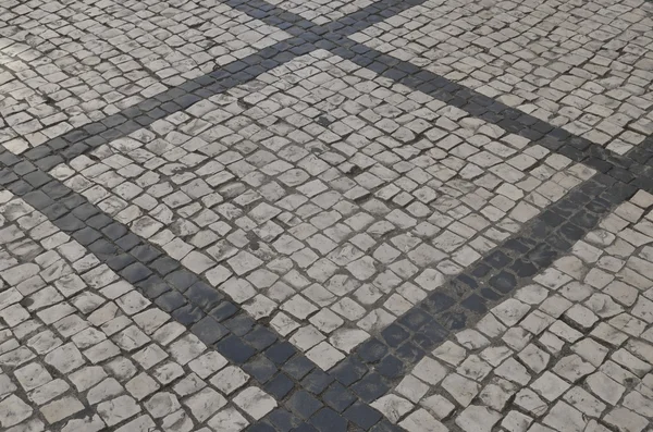 White and black stone pavement — Stock Photo, Image