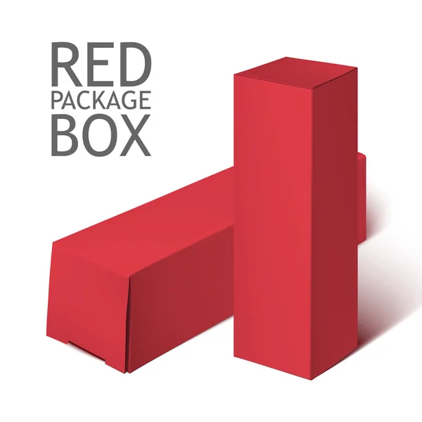 Caixa realista vermelho. Modelo Mockup —  Vetores de Stock