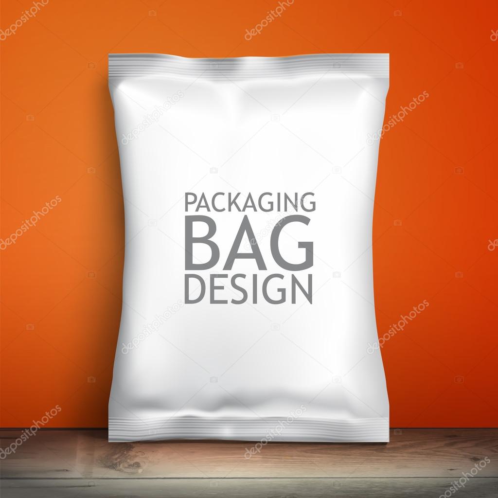 Empty packaging design chips, candy, cookies, cereals and other products