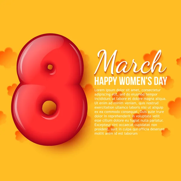 Día Internacional de la Mujer. 8 de marzo. Volumen ocho — Vector de stock