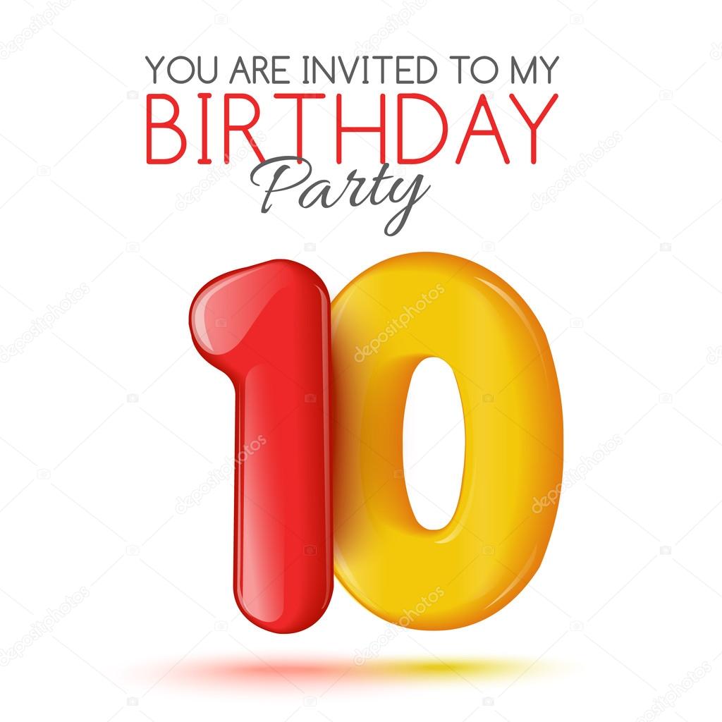 Invitation card for the celebration of 10 years