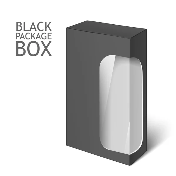 Black Package Box. Mockup Template — Stock vektor