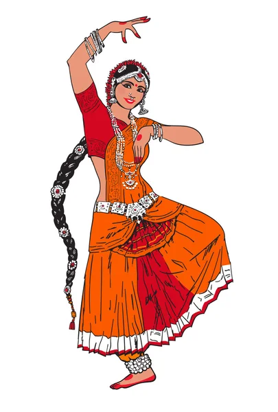 India Bollywood chica — Vector de stock