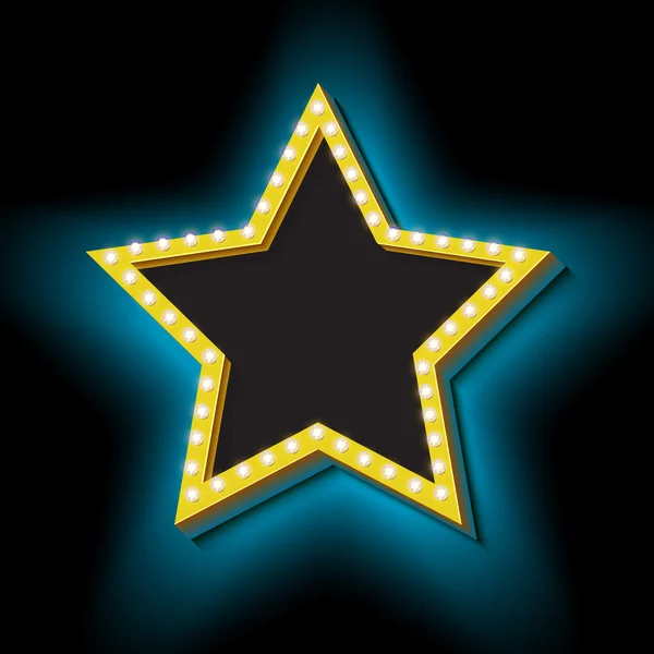 Vintage retro star with lights — Stock Vector