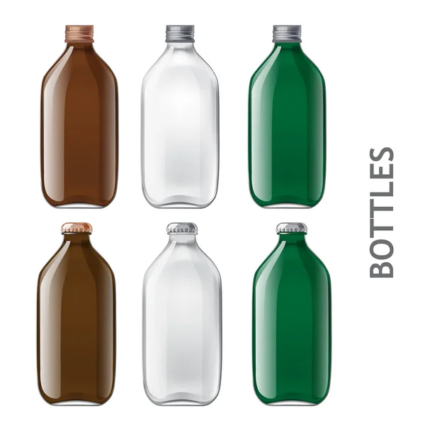 Template of glass bottles — Stock Photo, Image