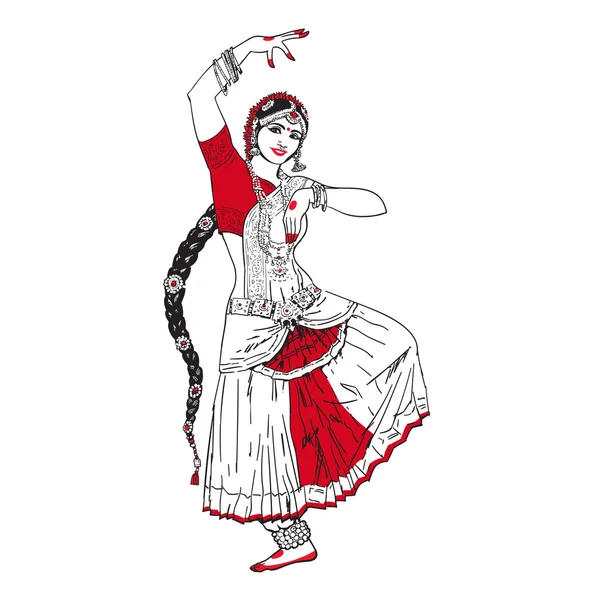 India Bollywood chica — Vector de stock