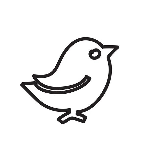 Pájaros de contorno negro. Una simple ilustración de un pájaro — Vector de stock