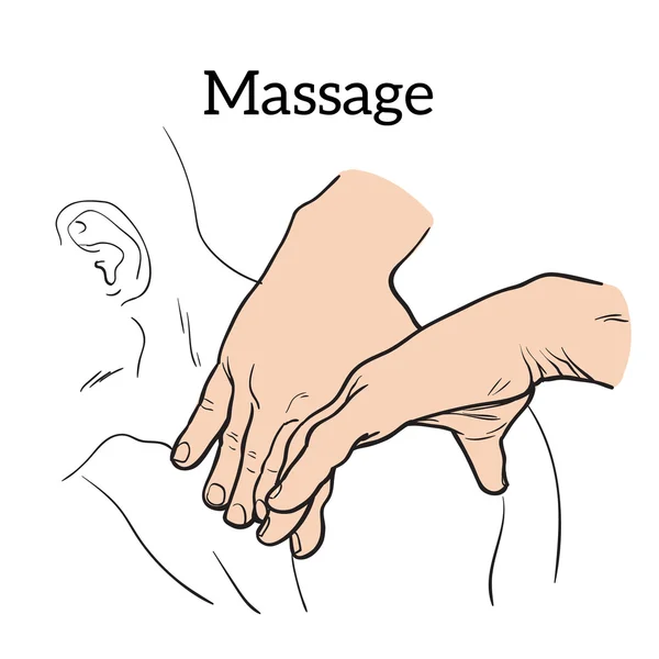 Therapeutische manuelle Massage. Medizinische Therapie — Stockvektor