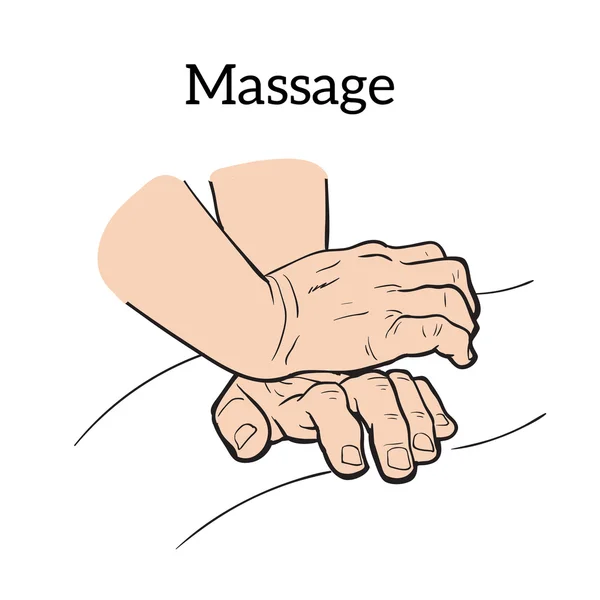 Лечебный ручной массаж. Медицинская терапия — стоковый вектор