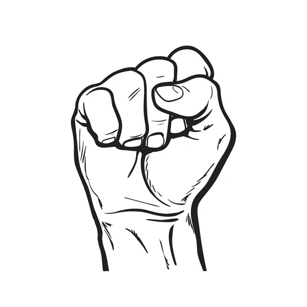 手显示拳头作为权力的象征 — 图库矢量图片