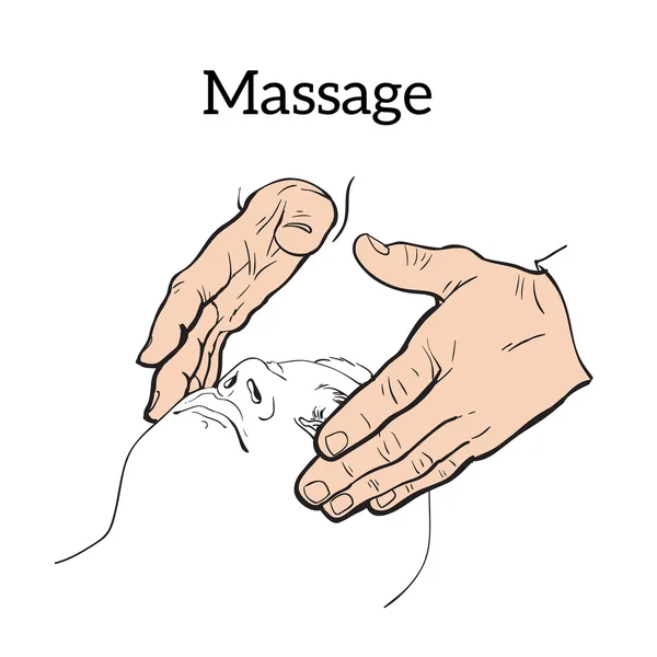 Terapeutyczny masaż ręczny. Terapii medycznej — Wektor stockowy