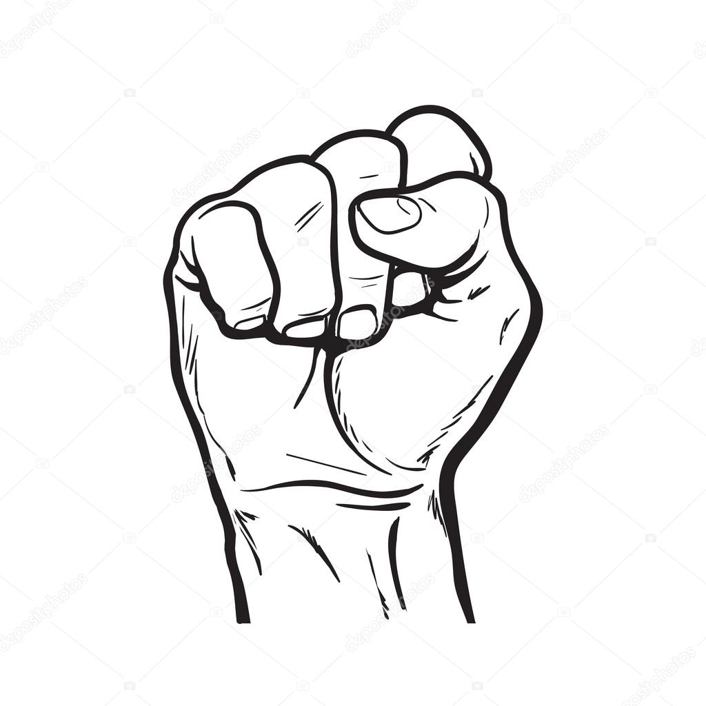 Hand shows the fist as a symbol of power