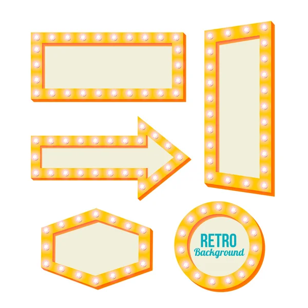 Retro yellow frame. Vintage Signs — Stock Vector