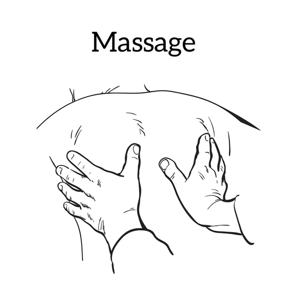 Therapeutische manuele onder water massage. Medische therapie — Stockvector