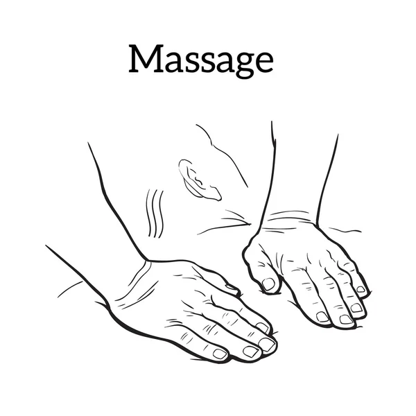 Лечебный ручной массаж. Медицинская терапия — стоковый вектор