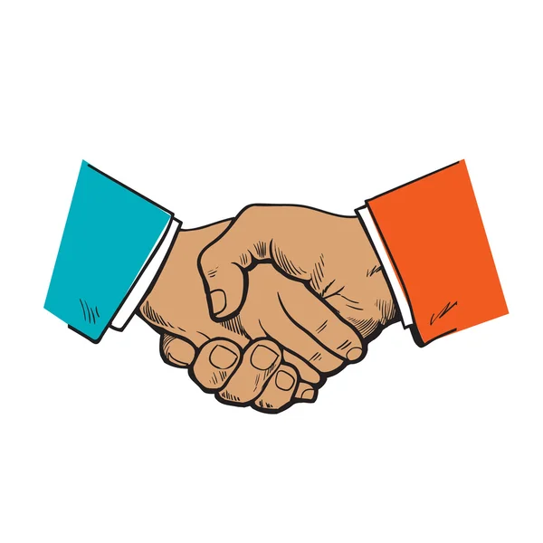 Símbolo de cooperación, amistad, asociación, acuerdo, contrato — Vector de stock