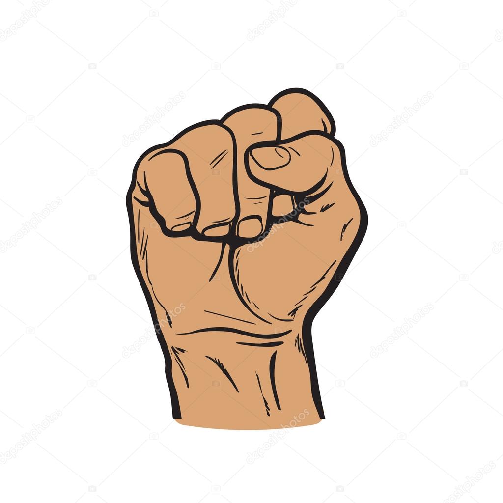 Hand shows the fist as a symbol of power