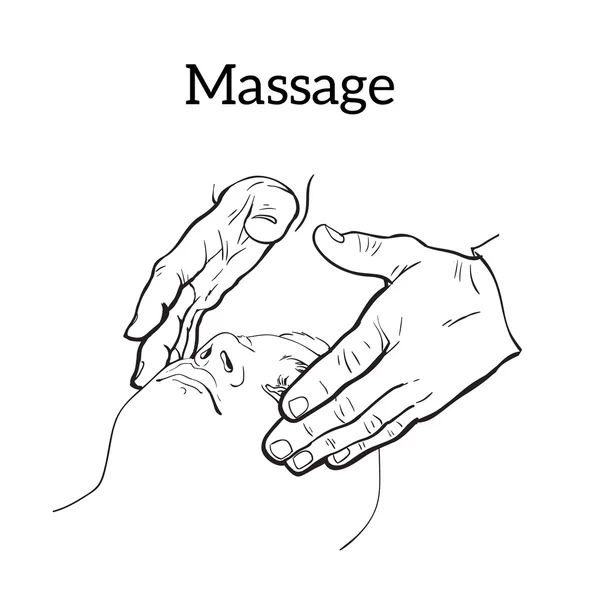 Massage thérapeutique manuel. Traitement médical — Image vectorielle