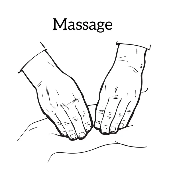 Masaje terapéutico manual. Terapia médica — Vector de stock