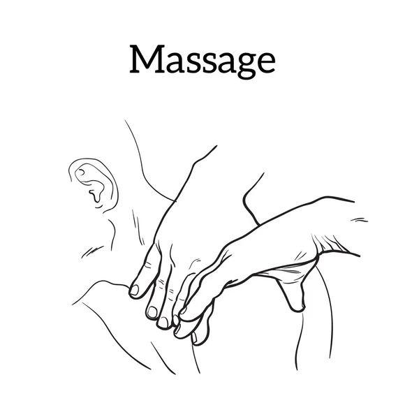 Therapeutische manuelle Massage. Medizinische Therapie — Stockvektor