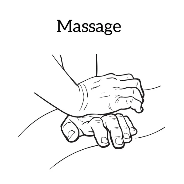 Terapeutické ruční masáž. Lékařská terapie — Stockový vektor