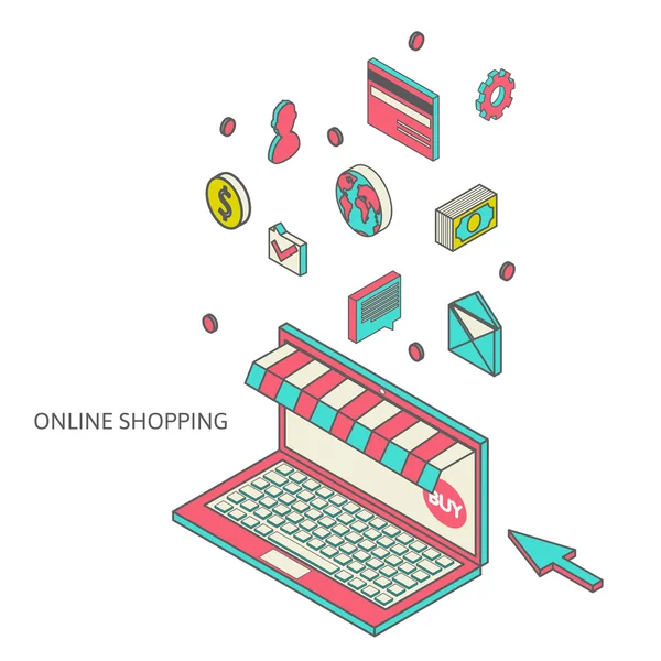 Icone per il mobile marketing e lo shopping online — Foto Stock