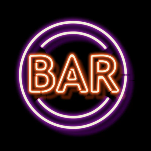 Insegna neon vintage con indicazione del bar — Foto Stock