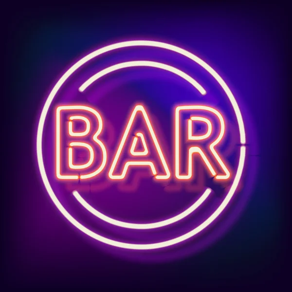 Insegna neon vintage con indicazione del bar — Foto Stock