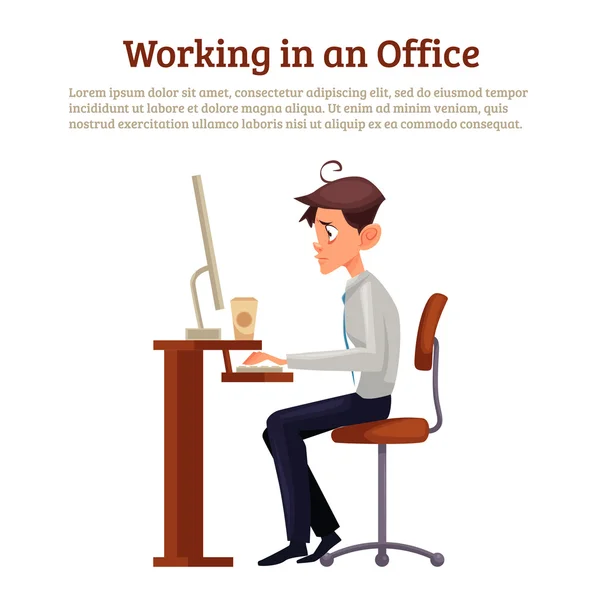 Concept de syndrome de bureau chez l'homme — Image vectorielle