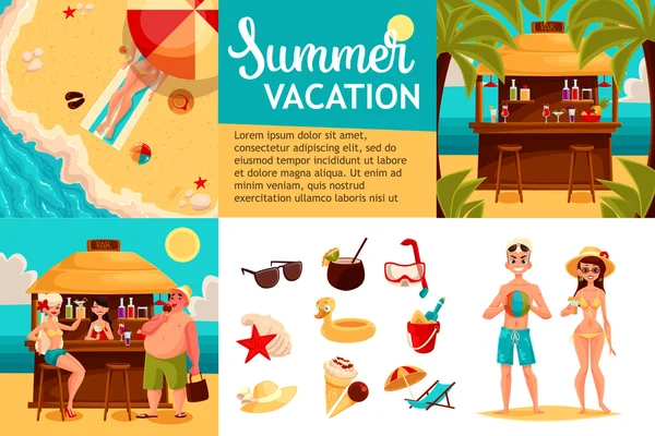 여행 아이콘, 휴일의 요소와 Infographic — 스톡 벡터