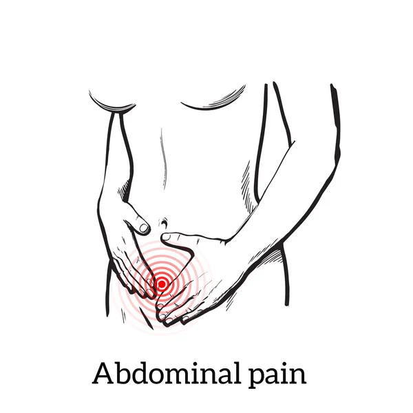 Menstruační bolest v pojetí ženy — Stockový vektor