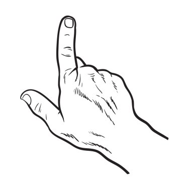 Drawn hands. Finger touches. Raised finger clipart