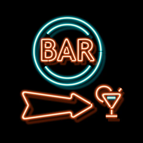 Vintage neon sign with an indication of the bar — Stock Photo, Image