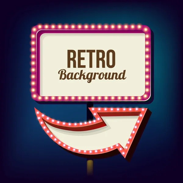 Vintage Night 3D segno pubblicitario — Foto Stock