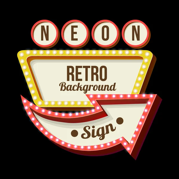 Night retro sign with lights — Stock Photo, Image