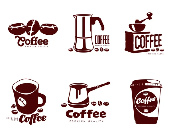 セット コーヒーのロゴ — ストック写真