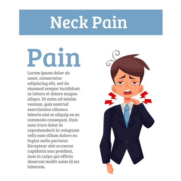 El trabajo experimenta dolor en el cuello — Vector de stock