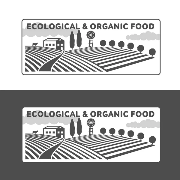 Agricultores con placas de campos — Archivo Imágenes Vectoriales