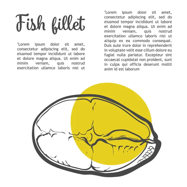Ryby morskie, filet z ryby czerwone — Wektor stockowy