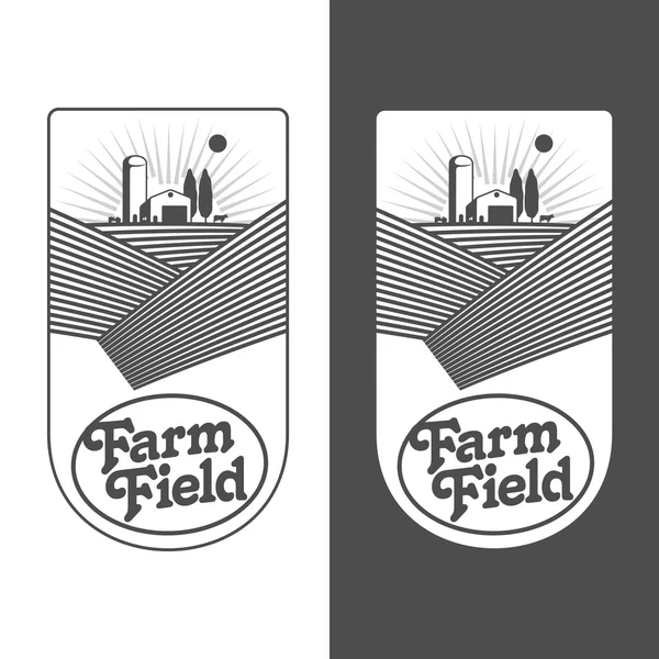 Farmáři s pole odznaky — Stockový vektor