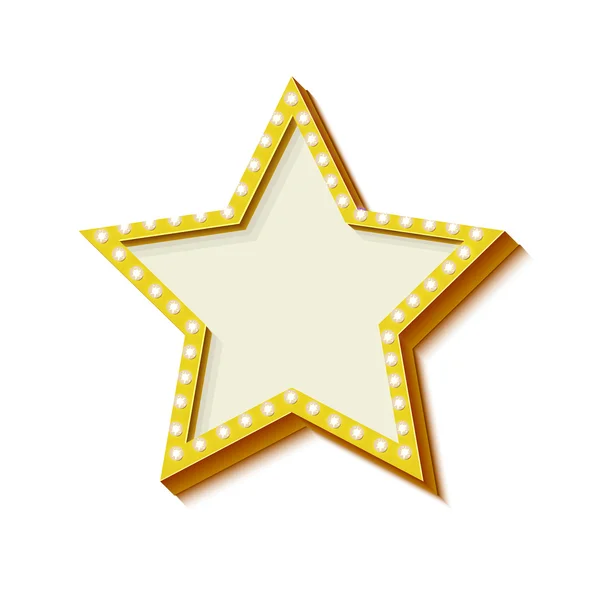 Retro frame with lights in the shape of a star — Stock Photo, Image